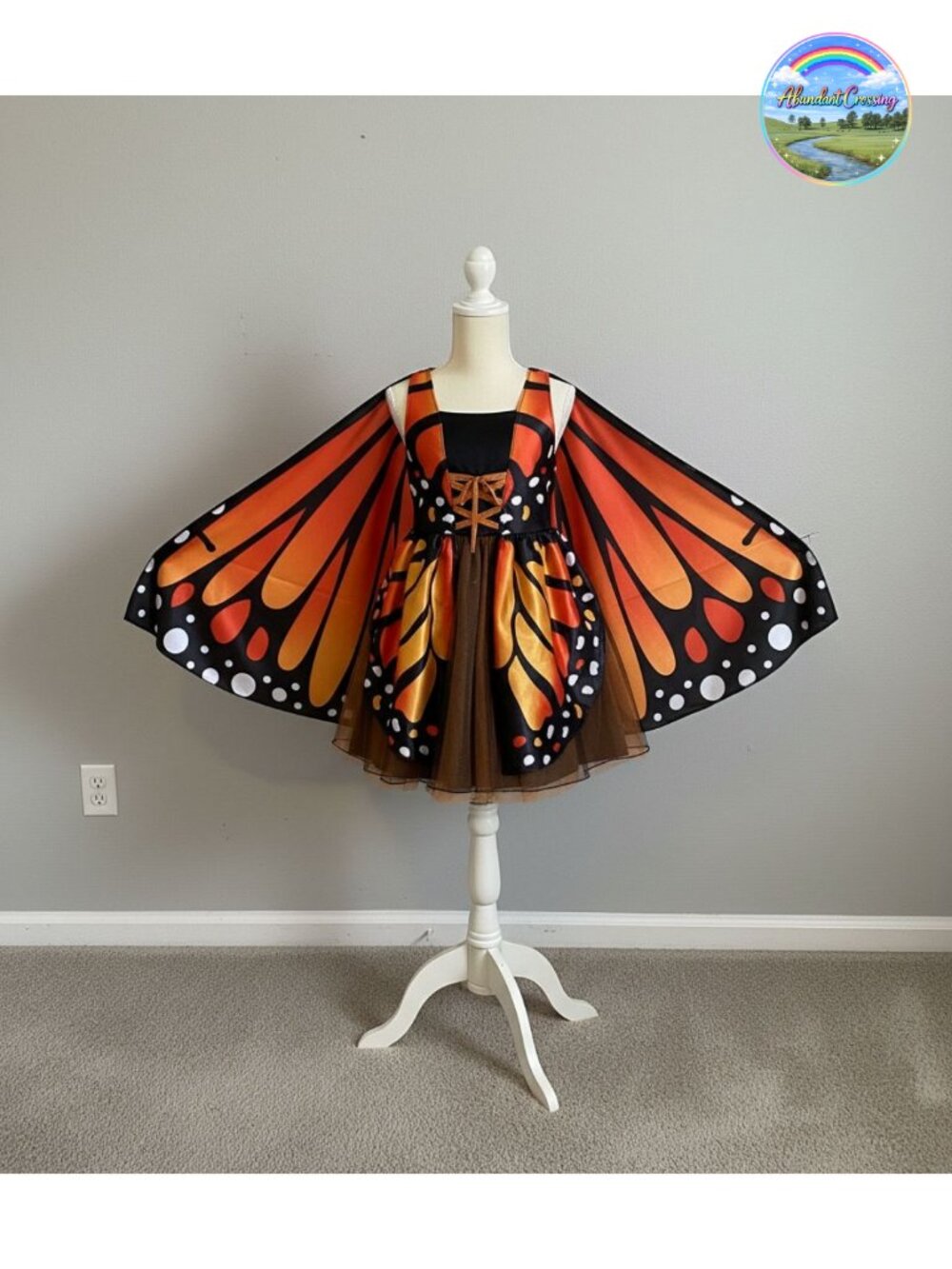 Kids Butterfly Costume Dress Wings Halloween Pretend Play